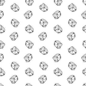 Seamless pattern hand drawn bread. Doodle black sketch. Sign symbol. Decorati 스톡 일러스트