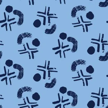 Seamless pattern. Hand drawn broken cross dot shape background. Monochrome 스톡 일러스트