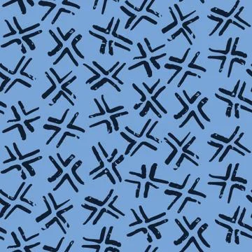 Seamless pattern. Hand drawn broken cross dot shape background. Monochrome Stock Illustration