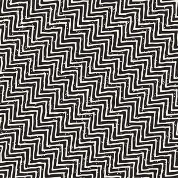 Seamless pattern with hand drawn brush strokes. Ink doodle grunge illustratio Stock Illustration