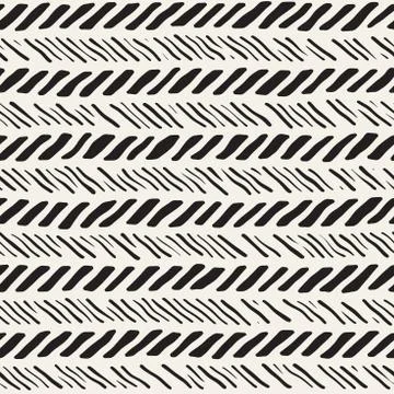 Seamless pattern with hand drawn brush strokes. Ink doodle grunge illustratio Stock Illustration