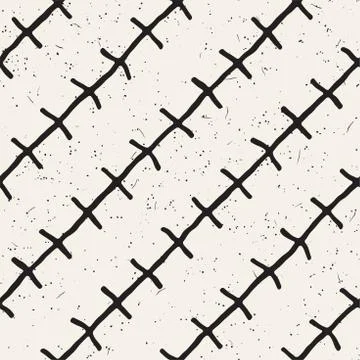 Seamless pattern with hand drawn brush strokes. Ink doodle illustration. Geom Stock Illustration
