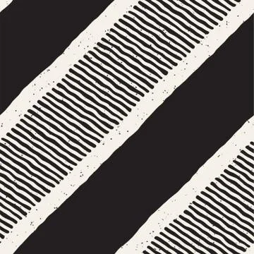 Seamless pattern with hand drawn brush strokes. Ink doodle grunge illustratio Stock Illustration