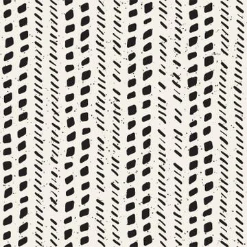 Seamless pattern with hand drawn brush strokes. Ink doodle grunge illustratio Stock Illustration