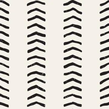 Seamless pattern with hand drawn brush strokes. Ink doodle grunge illustratio Stock Illustration