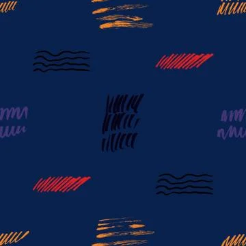 Seamless pattern hand drawn with a brush strokes. Abstract brushstrokes vector Stock Illustration