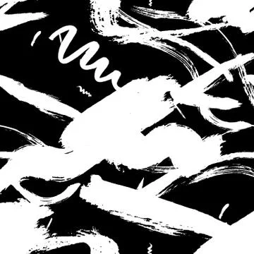 Seamless pattern hand drawn with a brush strokes. Abstract brushstrokes vector Stock Illustration