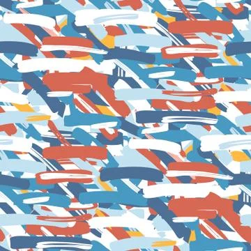 Seamless pattern with hand drawn brush strokes and stripes hand painted Illustrazione stock