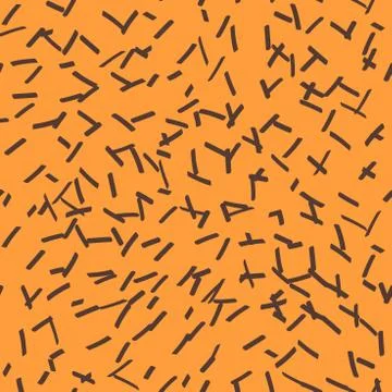 Seamless pattern with hand drawn brush strokes. Ink illustration. Geometric p Stock Illustration