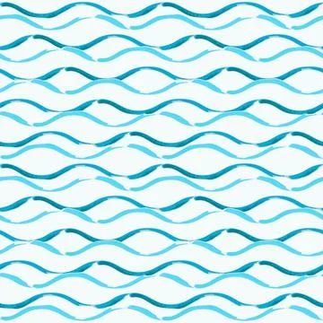 Seamless pattern with hand drawn brush waves Illustrazione stock