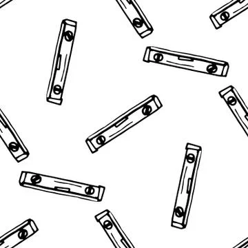 Seamless pattern hand drawn building level doodle. Sketch style icon. Decorat Stock Illustration