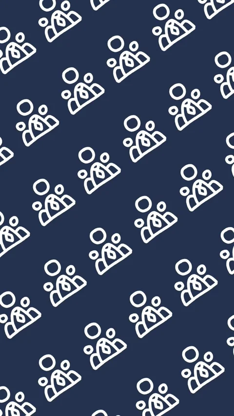 Seamless pattern of hand-drawn business team icons on an abstract background Stock Footage 340196926