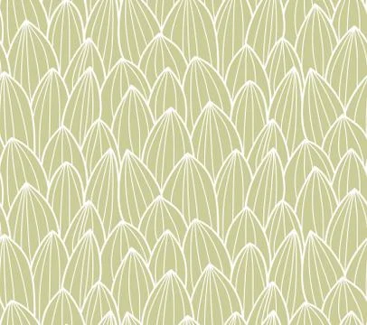 Seamless pattern with hand drawn cactus grid Stock Illustration