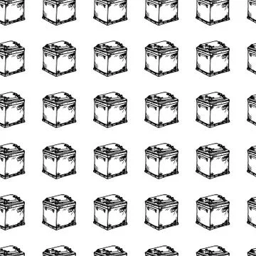 Seamless pattern Hand drawn car battery doodle. Sketch style icon. Decoration Illustrazione stock