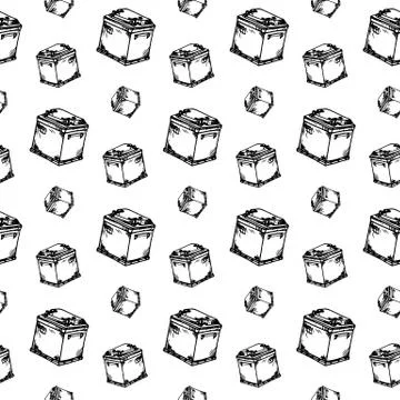 Seamless pattern Hand drawn car battery doodle. Sketch style icon. Decoration Stock Illustration