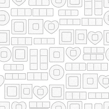 Seamless pattern with hand drawn cartoon plaster. Vector illustration イラスト素材