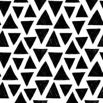 Seamless pattern with hand drawn charcoal triangle 스톡 일러스트