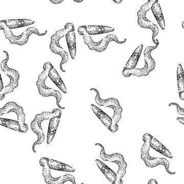 Seamless pattern Hand drawn cigar smoking with curling smoke Stock Illustration