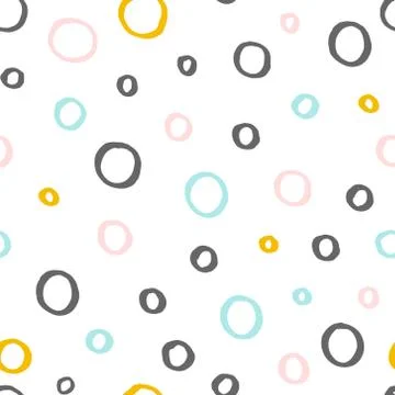 Seamless pattern with hand drawn circles. Vector illustration Ilustración de archivo