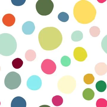 Seamless pattern with hand drawn colorful scattered confetti spots. Stock Illustration