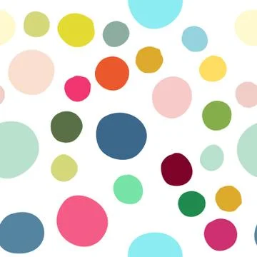 Seamless pattern with hand drawn colorful scattered confetti spots. Stock Illustration