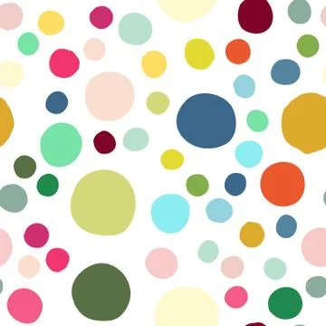 Seamless pattern with hand drawn colorful scattered confetti spots. Stock Illustration