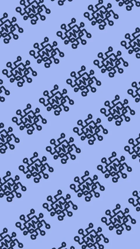 Seamless pattern of hand-drawn computer microchip on an abstract background Stock Footage 339042410