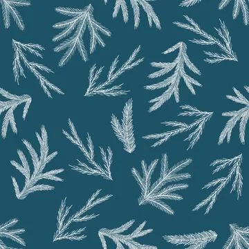 Seamless pattern with hand drawn cones, xmas tree. Christmas vector illustration Stock Illustration