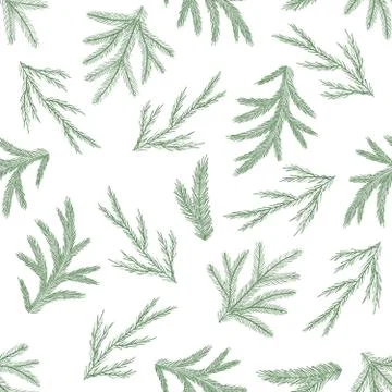 Seamless pattern with hand drawn cones,xmas tree. Christmas vector illustration. イラスト素材