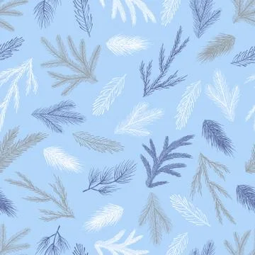 Seamless pattern with hand drawn cones,xmas tree. Christmas vector illustration. Stockillustratie