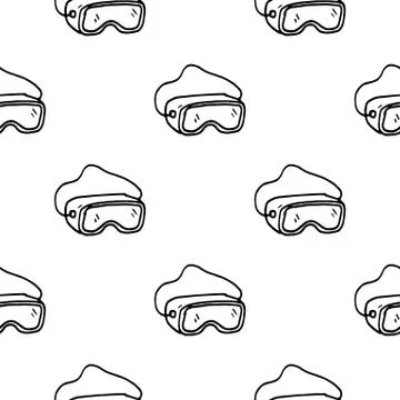 Seamless pattern hand drawn construction glasses doodle. Sketch style icon. D イラスト素材
