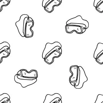 Seamless pattern hand drawn construction glasses doodle. Sketch style icon. D Stock Illustration