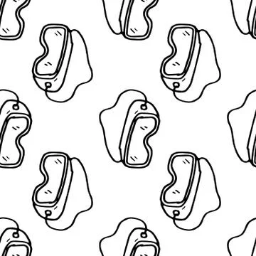 Seamless pattern hand drawn construction glasses doodle. Sketch style icon. D Stock Illustration
