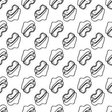 Seamless pattern hand drawn construction glasses doodle. Sketch style icon. D 스톡 일러스트