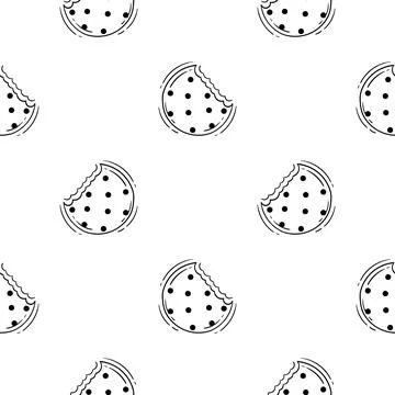 Seamless pattern hand drawn cookie cake Illustrazione stock