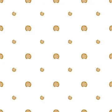 Seamless pattern of hand drawn cookies. cute pattern with delicious cookies for Stock Illustration