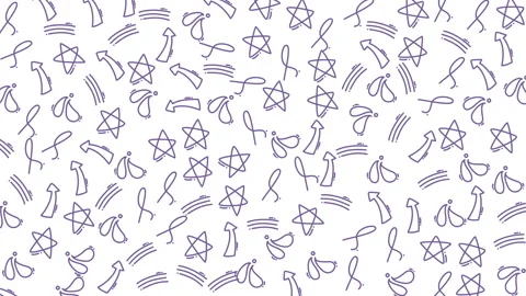 Seamless Pattern of Hand-drawn Cosmetic and Skincare Symbols Stock Footage 321639696