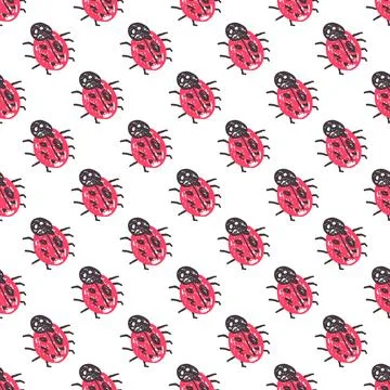 Seamless pattern. Hand drawn crayon texture style Illustrazione stock