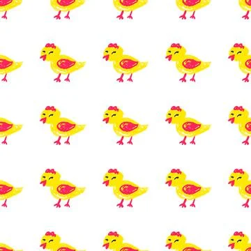 Seamless pattern. Hand drawn crayon texture style Stock Illustration