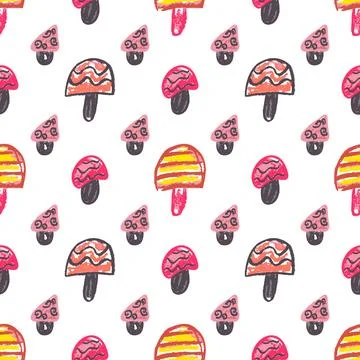 Seamless pattern. Hand drawn crayon texture style Stock Illustration