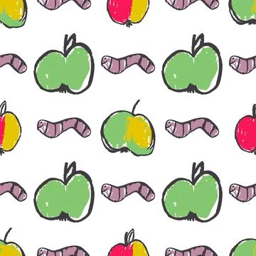 Seamless pattern. Hand drawn crayon texture style Stock-Illustration