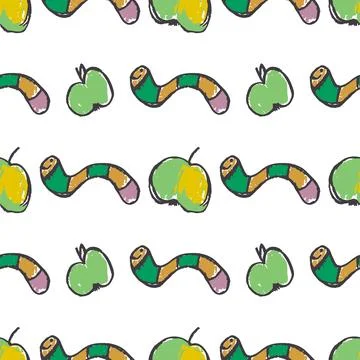 Seamless pattern. Hand drawn crayon texture style Stock Illustration