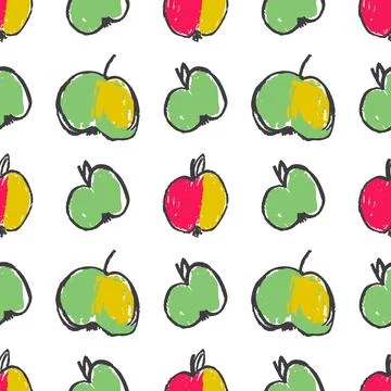 Seamless pattern. Hand drawn crayon texture style Stock Illustration