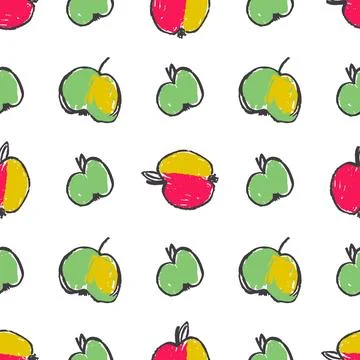 Seamless pattern. Hand drawn crayon texture style Stock Illustration