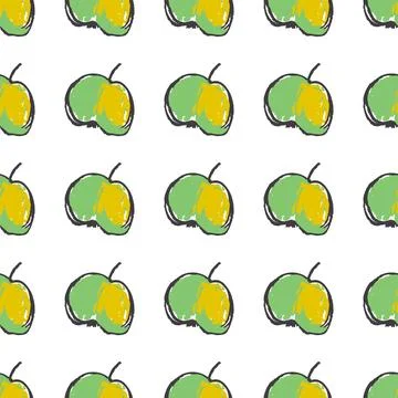 Seamless pattern. Hand drawn crayon texture style Stock Illustration