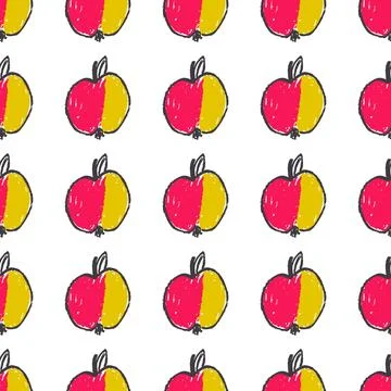 Seamless pattern. Hand drawn crayon texture style Stock Illustration