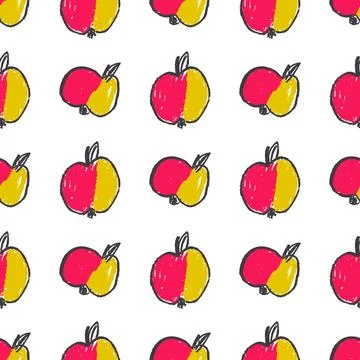 Seamless pattern. Hand drawn crayon texture style Stock Illustration