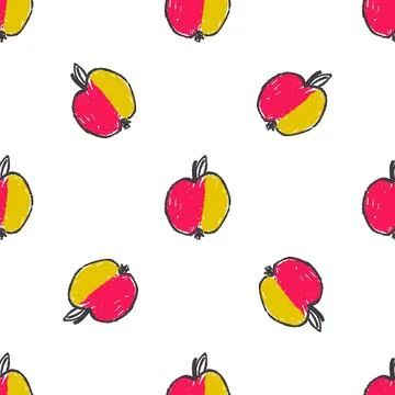 Seamless pattern. Hand drawn crayon texture style Stock Illustration