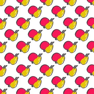 Seamless pattern. Hand drawn crayon texture style Stock Illustration