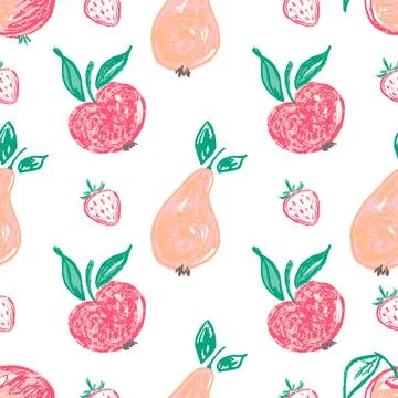 Seamless pattern. Hand drawn crayon texture style Stock-Illustration